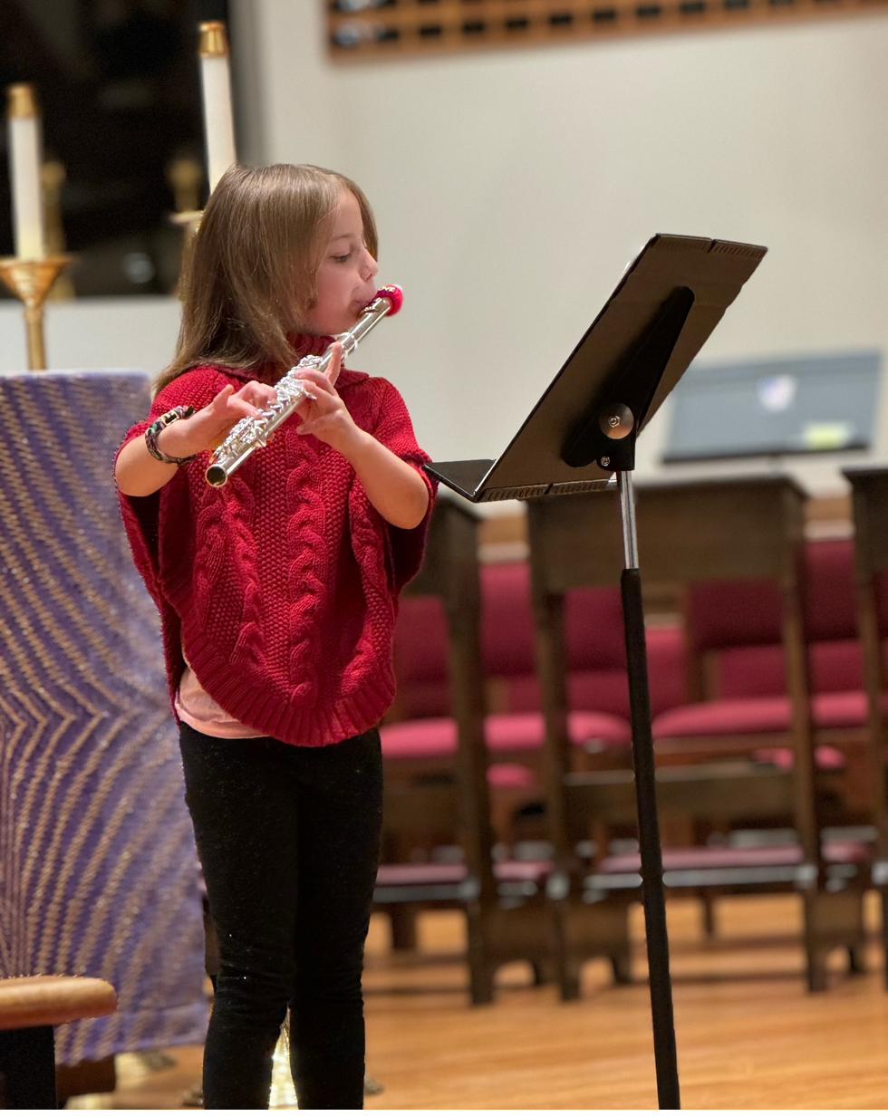 Student performing at CSM flute recital