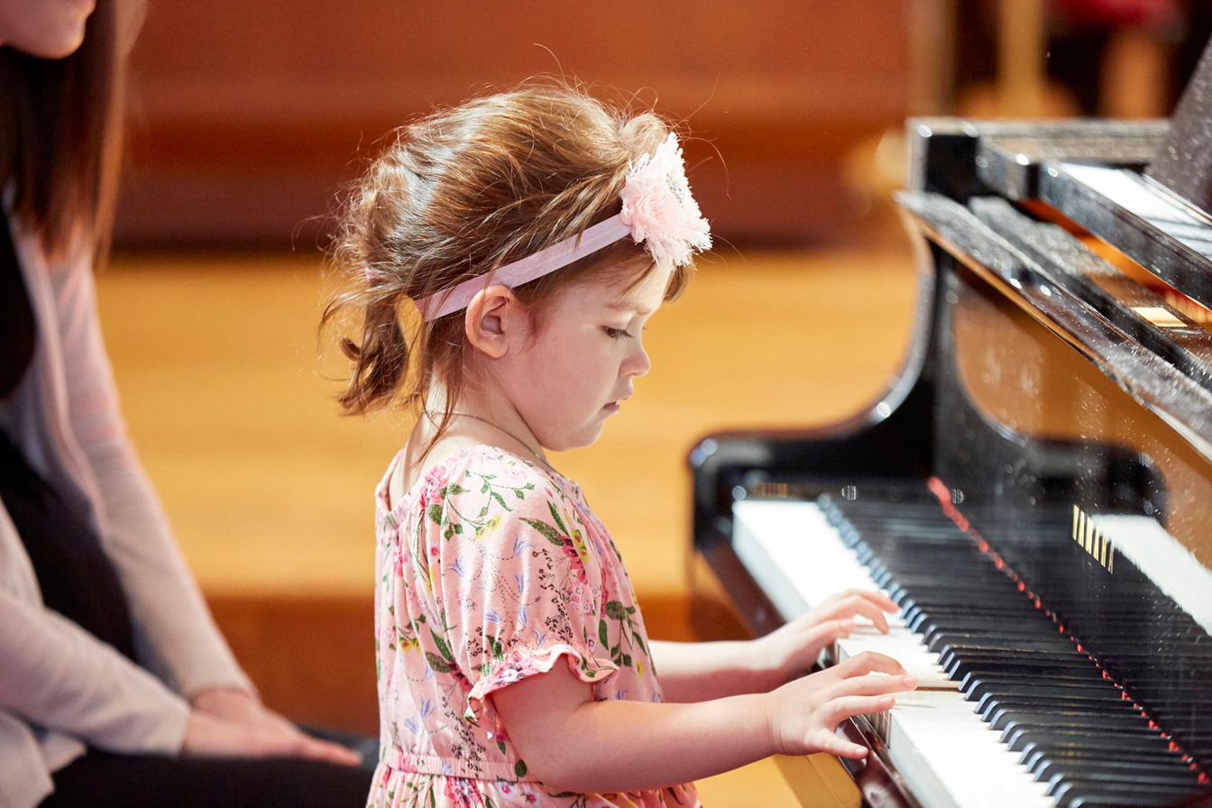 Piano student performing at CSM recital