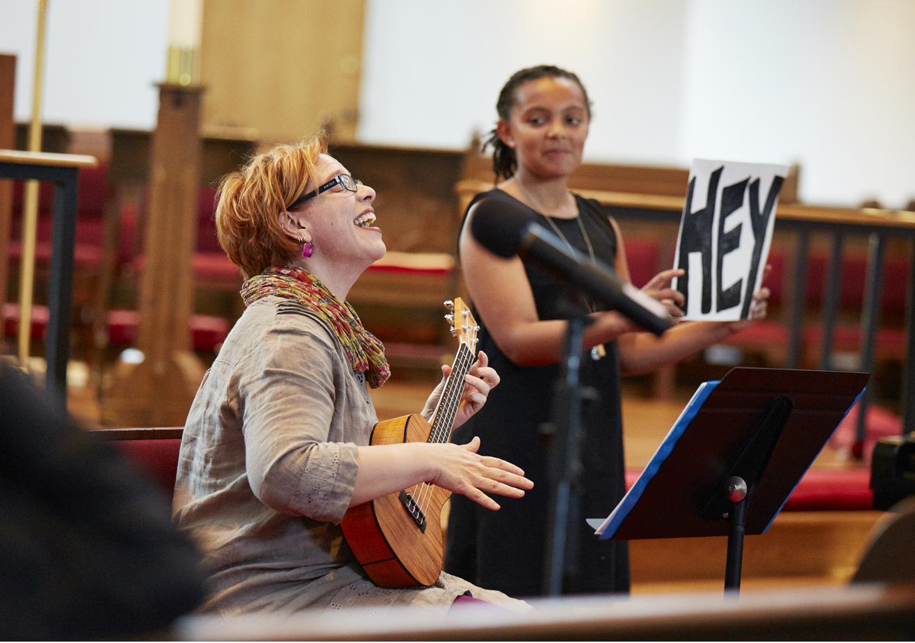 Adult student performing at CSM recital