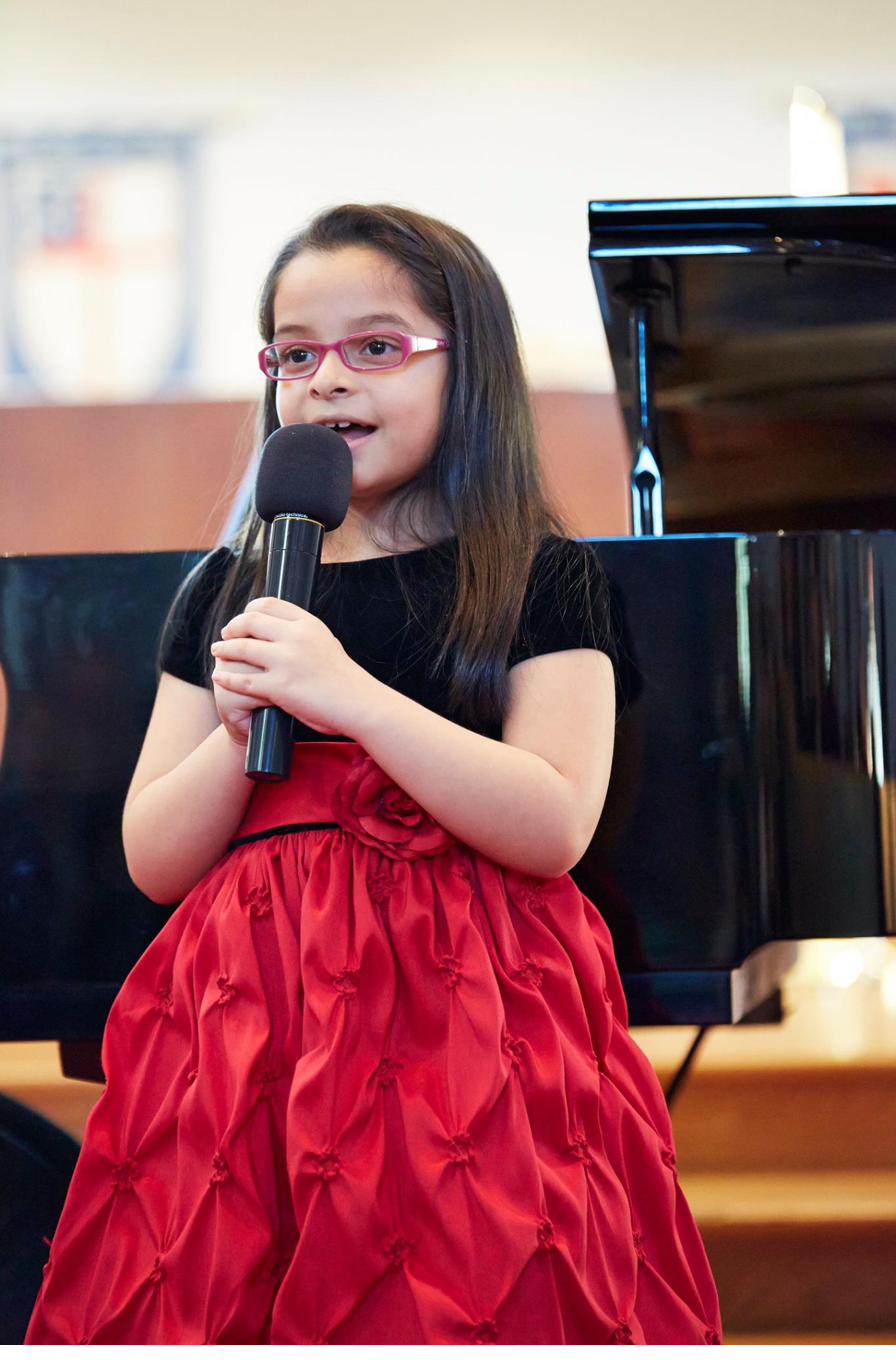 Voice student performing at CSM recital